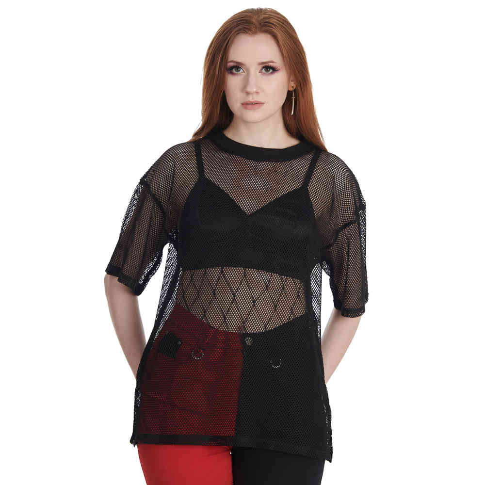 Banned - Mesh'N'Magic Langes top - Schwarz